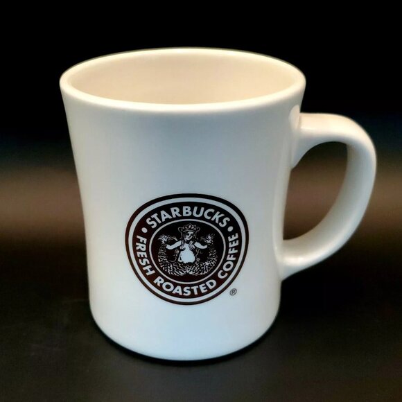 Starbucks 2008 Fresh Roasted. Dual Logo Brown & Green Mermaid Coffee Mug 16 oz. - Picture 9 of 12